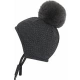 Babies Bucket Hats mp Denmark Chunky Oslo Baby Hat w. Real F - Dark Grey Melange (10-97506-497)