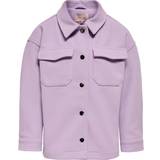 Buttons Fleece Jackets Children's Clothing Only Ellene Shacket - Lavender
