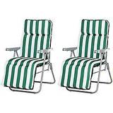 Sun Chairs Outdoor Furniture OutSunny Cushioned Sun Lounger Reclining Chairs 2-pack