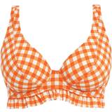 Orange Swimwear Freya Check in High Apex Bikini Top - Zest