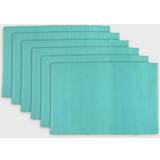 Design Imports Ribbed 6-pack Place Mat Blue (48.26x33.02cm)