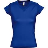 Sols Moon V Neck Short Sleeve T-shirt - Royal Blue