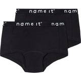 Elastane Knickers Children's Clothing Name It Hipster 2-pack - Black (13208829)