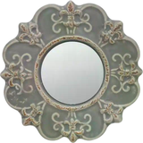 Ceramic Mirrors Stonebriar Collection Round Gray Ceramic Wall Mirror 20.1x20.1cm