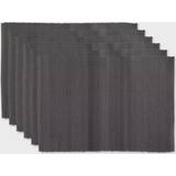 Design Imports Ribbed Place Mat Grey (48.26x33.02cm)