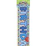 Unique Party Birthday Banner, Blue, 12ft