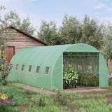 Freestanding Greenhouses OutSunny Greenhouse Polytunnel Walk-in Flower Plant Steel Outdoor