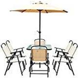 Parasols on sale OutSunny 8 Pcs Dining Set W/Umbrella
