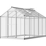 Freestanding Greenhouses OutSunny Greenhouse with Roof Vent 10x6ft Aluminum Polycarbonate