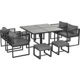 Armrests Patio Dining Sets Garden & Outdoor Furniture OutSunny 8 Seater Garden Cube Patio Dining Set, 1 Table incl. 4 Chairs