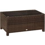 OutSunny Garden Rattan Side Table Brown Outdoor Side Table