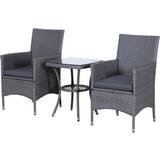 Garden Dining Chairs Bistro Sets OutSunny 863-033 Bistro Set, 1 Table incl. 2 Chairs
