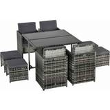 Seat Cushion Patio Dining Sets Garden & Outdoor Furniture OutSunny 841-108GY Patio Dining Set, 1 Table incl. 4 Chairs