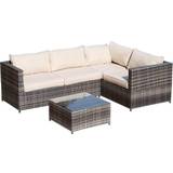 OutSunny 860-068 Outdoor Lounge Set, 1 Table incl. 4 Sofas
