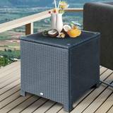 OutSunny Side Table Wicker Black Outdoor Side Table