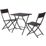 Rattan Bistro Sets Garden & Outdoor Furniture OutSunny 2-Seater Rattan Bistro Bistro Set, 1 Table incl. 2 Chairs