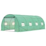 Tunnel Freestanding Greenhouses OutSunny Polytunnel Greenhouse 6x3m Aluminum Plastic