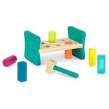 Wooden Shape Sorter – Pounding Bench for Shape Sorting – 6 Pegs & Toy Hammer – Shape Sorter Toy for Toddlers, Kids – Colorful Pound & Play – 2 Years Old
