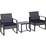 Synthetic Rattan Bistro Sets OutSunny 863-013 Bistro Set, 1 Table incl. 2 Chairs
