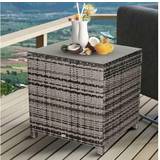 Garden Dining Chairs Outdoor Side Tables OutSunny Side Table Mixed Grey Outdoor Side Table