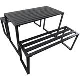 Black metal garden furniture OutSunny Metal Table W/Bench Set-Black
