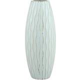 Wood Vases Stonebriar Collection Vintage Textured Pale Ocean Blue Tall Wooden Vase 24.9cm