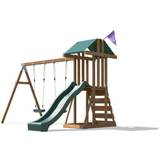 Climbing Frame JuniorFort Tower Childrens Wooden Playset with swings and slide