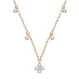 Gemondo Flowers Choker Charm Necklace - Gold/Diamonds