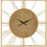 Gold Clocks Premier Housewares Yaxi Iron Wall Faux Gold Foil/Natural Wood Wall Clock