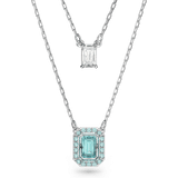 Women Necklaces Swarovski Millenia Layered Necklace - Silver/Blue/Transparent