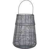 Silver Lanterns Large Wire Silver And Grey Glowray Conical Lantern