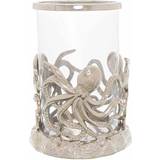 Silver Octopus Hurricane Candle Holder