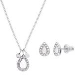 White Jewellery Sets Fossil Mothers Day Pendant Necklace and Earrings Set - Silver/Mother-of-Pearl/Transparent