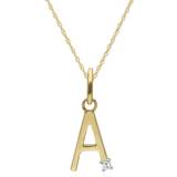 Gemondo Initial A-Z Letter Necklace - Gold/Diamond