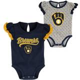 Grey Bodysuits Children's Clothing Outerstuff Milwaukee Brewers Scream & Shout Bodysuit 2-Pack - Navy/Heathered Gray