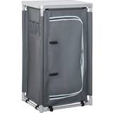 OutSunny 3-Shelf Camping Cupboard Kitchen Station Grey