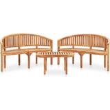 Wood Outdoor Lounge Sets Garden & Outdoor Furniture vidaXL 3059967 Outdoor Lounge Set, 1 Table incl. 2 Sofas