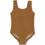 9-12M Bathing Suits Children's Clothing Konges Sløjd Scallop Swimsuit - Bronze Brown