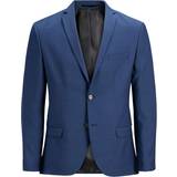 Blue - Men Blazers Jack & Jones Solaris Super Slim Fit Blazer - Blue/Medieval Blue