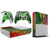Bundle Decal Stickers giZmoZ n gadgetZ Xbox One X Console Skin Decal Sticker + 2 Controller Skins - Weed