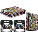Bundle Decal Stickers giZmoZ n gadgetZ PS4 Pro Console Skin Decal Sticker + 2 Controller Skins - Stickerbomb
