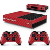 Bundle Decal Stickers giZmoZ n gadgetZ Kinect /Xbox One Console Skin Decal Sticker + 2 Controller Skins - Carbon Red