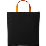 Black Fabric Tote Bags Nutshell Varsity Shopper Short Handle Tote Bag - Black/Orange