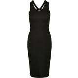 Urban Classics Midi Dresses - Women Urban Classics Ladies Long Sleeveless Rib Dress - Black