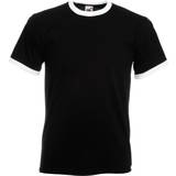 Fruit of the Loom Valueweight Ringer T-shirt Unisex - Black/White