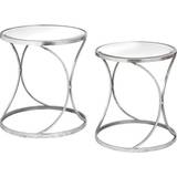 Glasses Small Tables Hill Interiors Silver Curved Design Small Table 53cm 2pcs