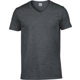 Gildan Soft Style V-Neck Short Sleeve T-shirt M - Dark Heather