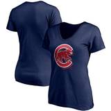 Fanatics Chicago Cubs Red White & Team V-Neck T-Shirt W