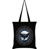 Black Fabric Tote Bags Grindstore Death Moon Moth Tote Bag - Black