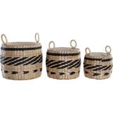 Dkd Home Decor "Korg set Polyester Kolonial Fibrer (30 x 30 x 25 cm) Basket